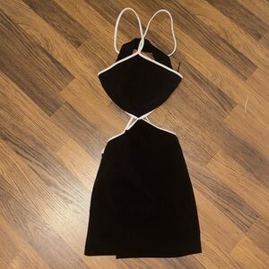 Zara Black and White Halter Dress